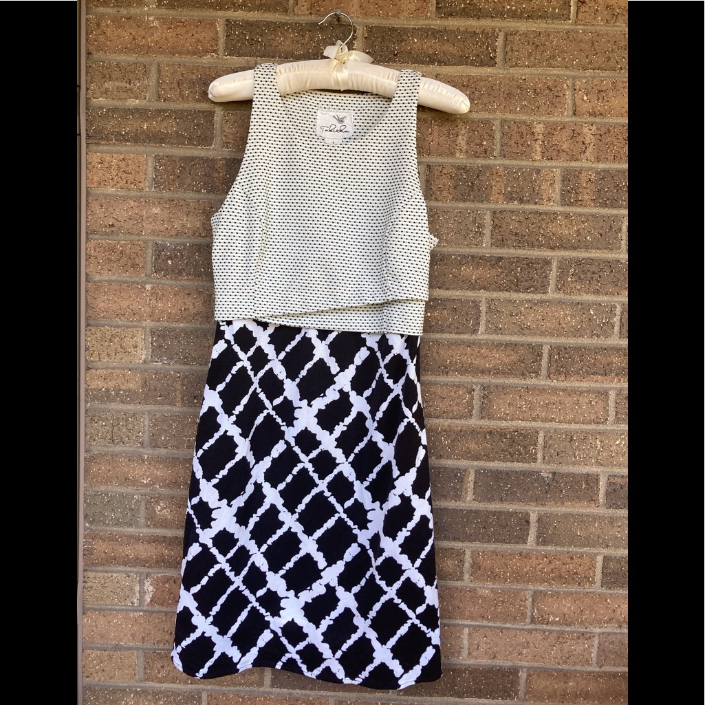Sleeveless, Sheath Dress, Two Toned Textured Design, Knee Length, Size 2